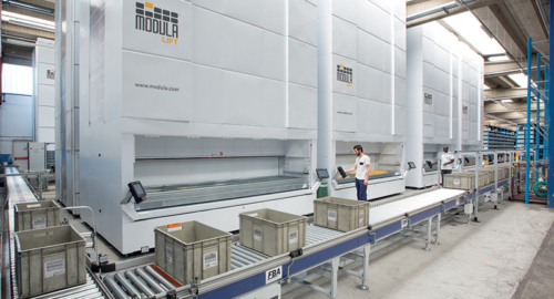 Modula vertical storage solutions for industrial companies in South America